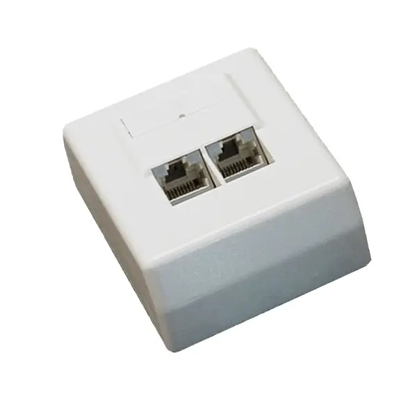 UN15812 Utičnica Cat6 2xRJ45 nadžbukna bijela STP