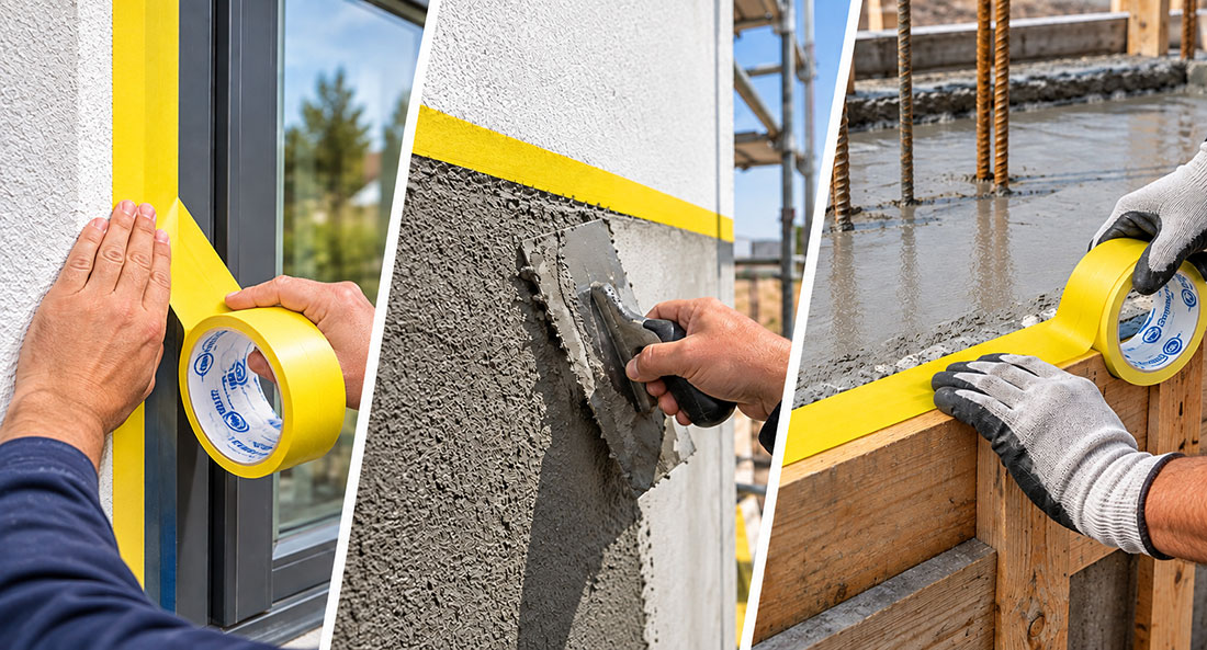 UN17117 BD Traka za betoniranje grube površine super jaka 48 mm x 50 m DTPRY-28105 ŽUTA
