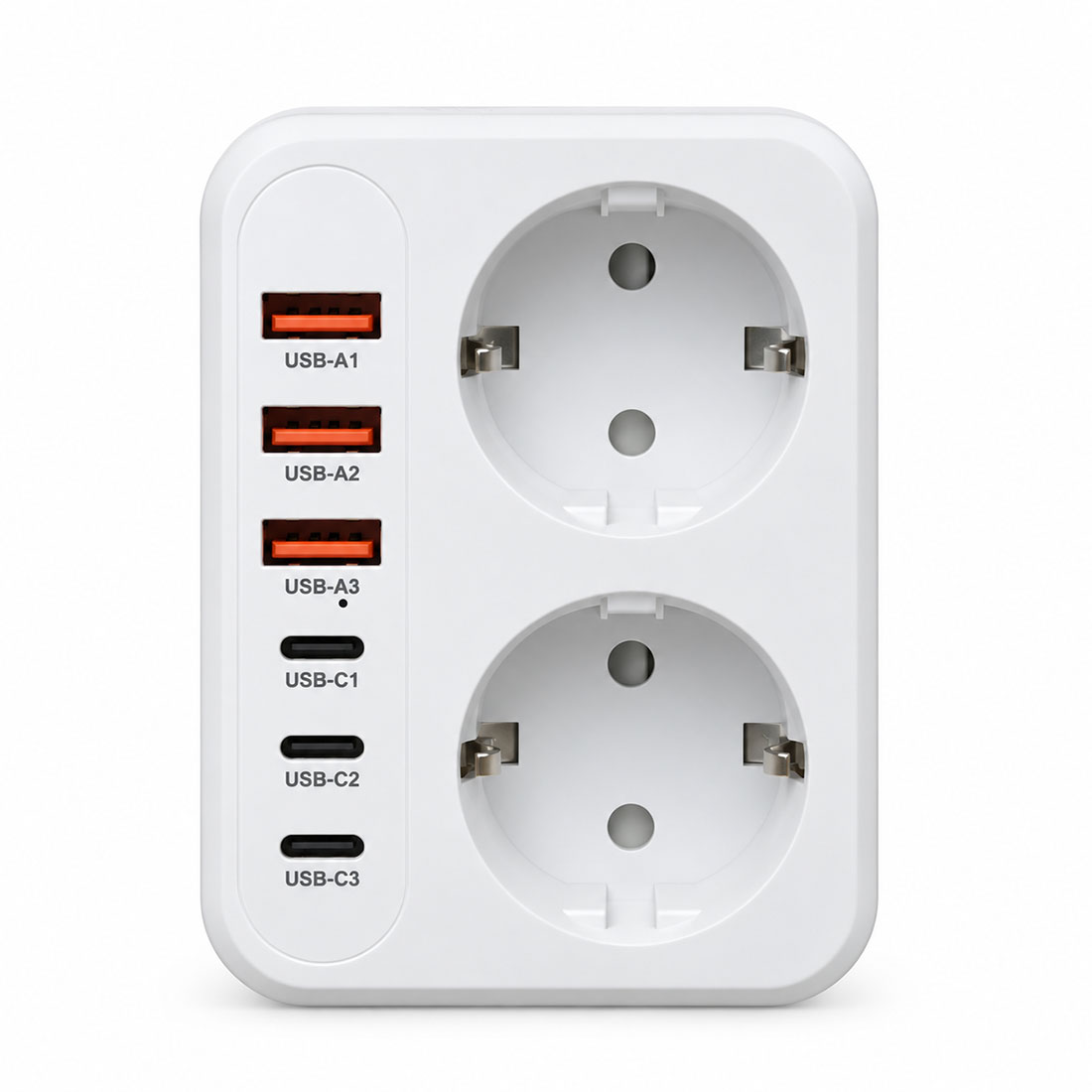 UN18499 Utikač šuko razdjelnik 2 x Schuko, 3 x C + 3 x A USB